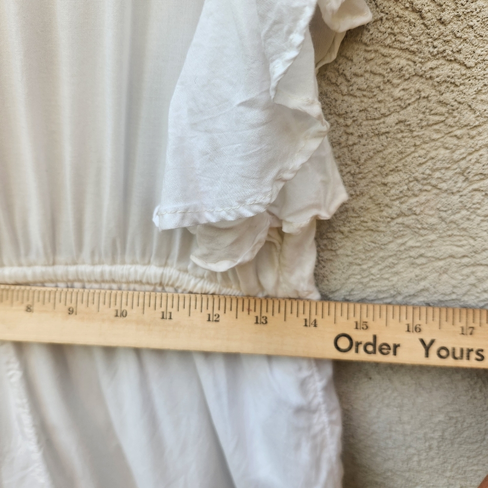 AMERICAN EAGLE Women's Romper Small White Lacy Y2K Shorts Vampire Diaries - Picture 12 of 12